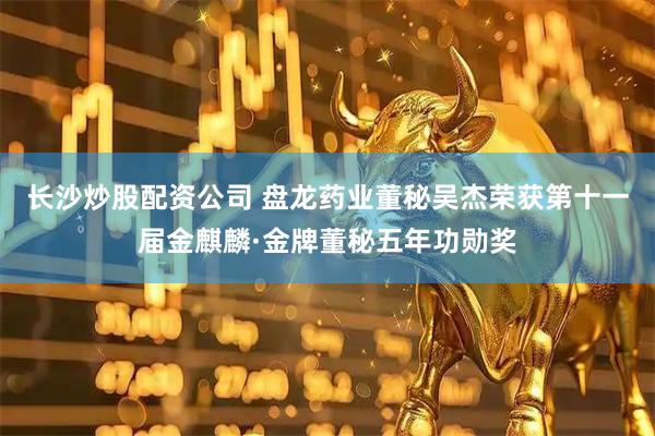 长沙炒股配资公司 盘龙药业董秘吴杰荣获第十一届金麒麟·金牌董秘五年功勋奖