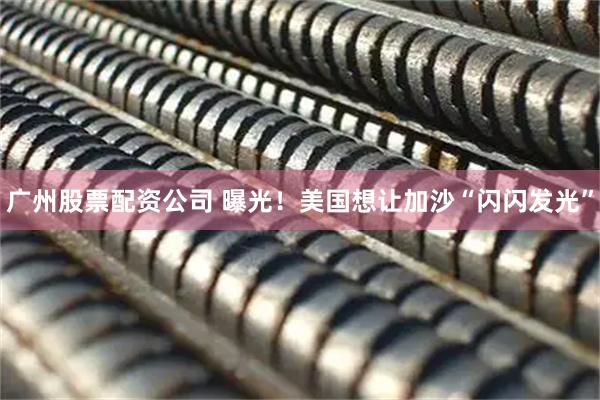 广州股票配资公司 曝光！美国想让加沙“闪闪发光”